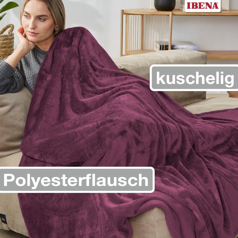 Ibena Olbia Cuddly Blanket 130 x 180 cm – Fluffy,