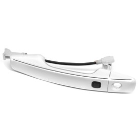 Auto Dynasty [Smart Entry Model] Factory Style Front Exterior Car Door Handle with Keyhole and Sensor Compatible with Lexus LX570 Toyota Land Cruiser 2008-2015, Driver Left Side, Chrome Black