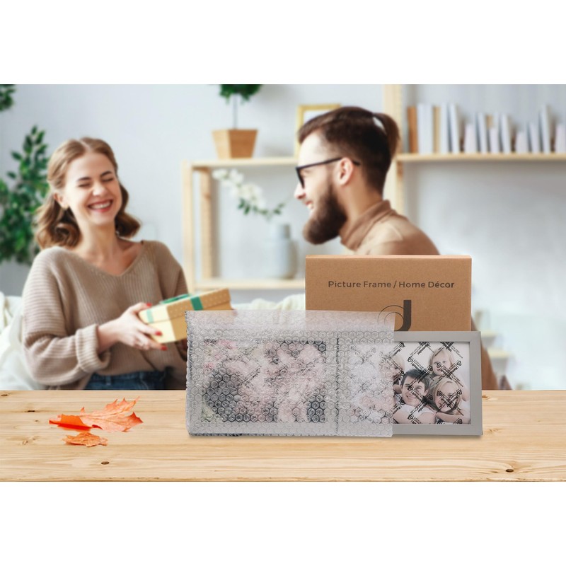JD Concept Double 4x6 Horizontal Combo, Grey Wood Picture Frame,