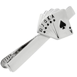 Trump Royal Straight Flush Tie Bar Tie Clip n01882, Brass, No Gemstone