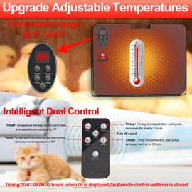 Chicken Coop Heater-200W Flat-Panel Radiant Chicken Heater for Winter with Thermal Protector,Remote Control Safe Energy Efficient Heating Plate with High Temperature Alert for Chicks Poultry Animals