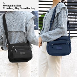 SHEBUYLLI Cross Body Bag Women, Women's Cross-Body Bags with Adjustable Strap Ladies Handbags Shoulder Bags Waterproof Multi-Pocket Travel Bag Crossbody Bag for Women Hiking Daily Use (Navy)