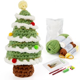 Noocro Crochet DIY Complete Kit Christmas Tree for Beginners with Premium Yarn, Tools, Detailed Instruction and Step by Step Tutorials. for Holiday Gift and Decoration