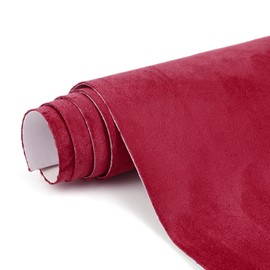 RadiantDecor Premium Burgundy Suede Fabric Wrap - 17x70 inch Suede Wrap for Car Interior - Self-Adhesive Microfiber and Synthetic Leather, Stretchable Interior Film for Car and Home Decor