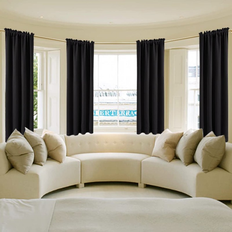 PANELSBURG 48 Inch Length Small Window Curtains for Kitchen,Thermal Insulated