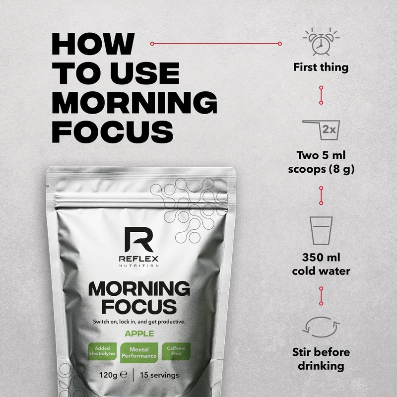 Reflex Nutrition Morning Focus Nootropic Powder – Stimulant-Free Including Caffeine