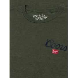 Tee Luv Men's Coors Banquet The Legend Double Sided Beer Brand T-Shirt, Military Green, L