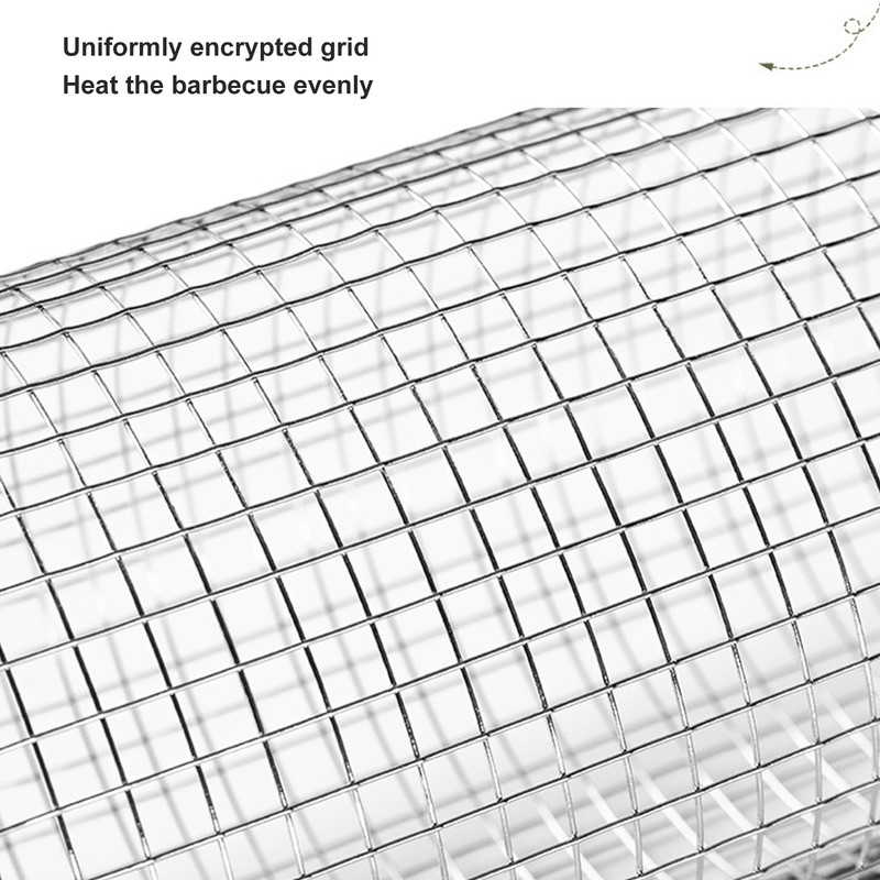 BBQ Net Tube Rolling Grilling Basket Stainless Steel Wire Mesh