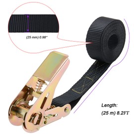 JOIKIT 6 Pack 1 Inch x 8 Ft Endless Ratchet Tie Down Straps, 1800 lbs Break Strength Heavy Duty Cargo Tie Down Straps Ratcheting Securing Straps for Motorcycles, Trailer, Kayak, Black, No Hooks