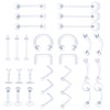 Yolev 31 Piece Plastic Nose Piercing Set Transparent Ear Piercings