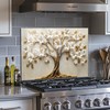 Evgosm Tempered Glass Backsplash for Kitchen, Flowers Stove Splashback, Glass