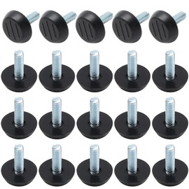 Auvotuis 20 Pcs M6 Adjustable Furniture Levelers Screw On Furniture Glide Leveling Foot Screw in Threaded for Chair, Table, Furniture Legs (M6 x 20mm)