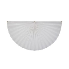 Old Glory Bunting White Nylon Pleated Fan 3' x 6' Wedding Decoration. Pleated Fans Made in The USA!
