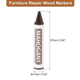 uxcell Furniture Repair Wood Markers, 5 Pcs Mahogany Touch Up Filler Sticks, Wood Wax Pen Crayons for Scratches, Wood Floors, Tables, Cabinet, Carpenters, Cover Ups