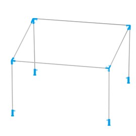 Aoneky 1 3/8'' 4/6/8/10-Leg Flat Top Corner Canopy Fitting Couplers Kit - Frame Carport Connectors (4-Leg with Foot Pad)