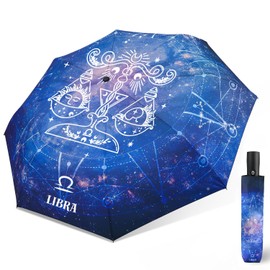 ECOBRELLA Collapsible Compact Umbrella-Auto Open Close Waterproof umbrellas for rains-Unique Constellation Pattern Umbrellas