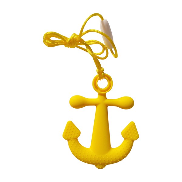 Anchor Sea Ship Teether Pacifier Teether Pacifier Dummy Chew Free BPA Free Cord with Pull Release Clasp 5 Colors (Yellow)