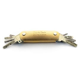 Jaimie Jacobs Smart Leather Key Holder - Key Boy - Key Organizer for up to 12 keys for Men and Women (Gold)