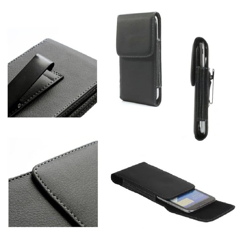 DFV mobile - Leather Flip Belt Clip Metal Case Holster