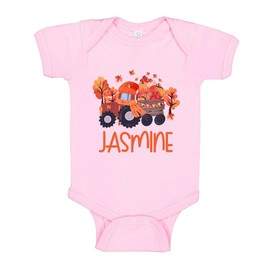 TATY Kids Fall Tractor Jasmine Baby Infant One Piece Bodysuit 6 Months Light Pink