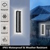 Picico 12in Modern LED Outdoor Wall Lights, Dimmable Black Exterior