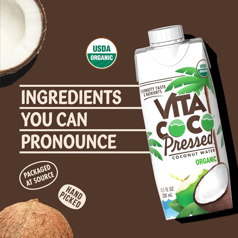 Vita Coco Pressed Coconut Water Juice Smoothie Pack of 12