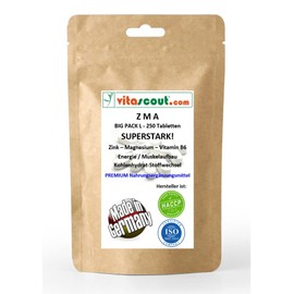 ZMA Zinc Magnesium Vitamin B6-250 Tablets High Dose Laboratory Tested Made in Germany