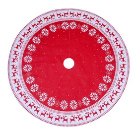 Christmas Tree Skirt,Red Tree Skirts 56 Inch Snowflake Reindeer Tree Skiets, for Xmas Tree and Holiday Indoor Decoration