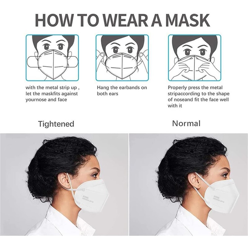 LEMENT 50PCS KN95 Face Mask 5 Layer Breathable with Elastic