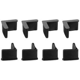 uxcell 8 Pcs 1.38" x 1.38" Rubber Foot Pads Covers, L Shaped Furniture Angle Pads Leg Caps End Covers Floor Protector Anti-Slip Angle Iron for Shelving, Black