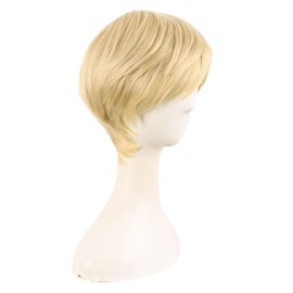 MapofBeauty 10 Inch/25 cm Fashion Women Short Curly Side Bangs Wig (Mixed Golden)