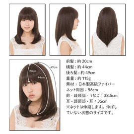 #03CFM Cafe Mocha Wig, Torte Midi, Hand Planted, Made with Japanese Fiber, Fashionable Smart One Curl Midi in All 5 Colors