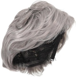 Peluca para Hombre Corta y Esponjosa de Fibra Resistente al Calor Gris Tupé para Cosplay y Anime, Uso Diario o Fiestas, Gorro Transpirable, Diseño sin Enredos