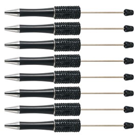 KISSITTY Beadable Pens Black Ballpoint Pens Black Ink Diamond Gem Rhinestone Bead Pens for Pen Making Students Teacher Wedding Graduation Party Gift Office Supplies
