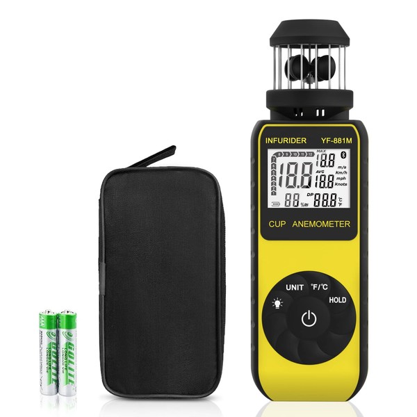 Anemometer Handheld Wind Speed Meter,Cup Style Wind Gauge Airflow Velometer