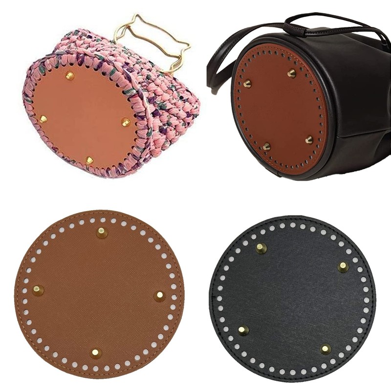 Yayatty 6 Pcs PU Leather Bag Bottom Oval Knitting Crochet