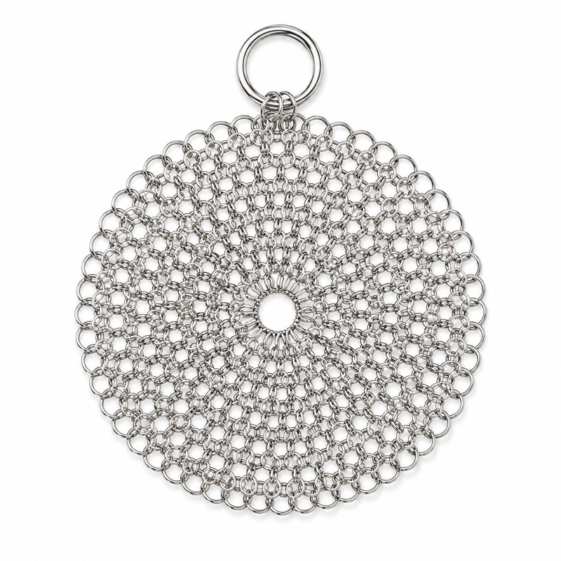 Stainless Steel Chainmail Scrubber for Cookware – Flexible Mesh Cleaner