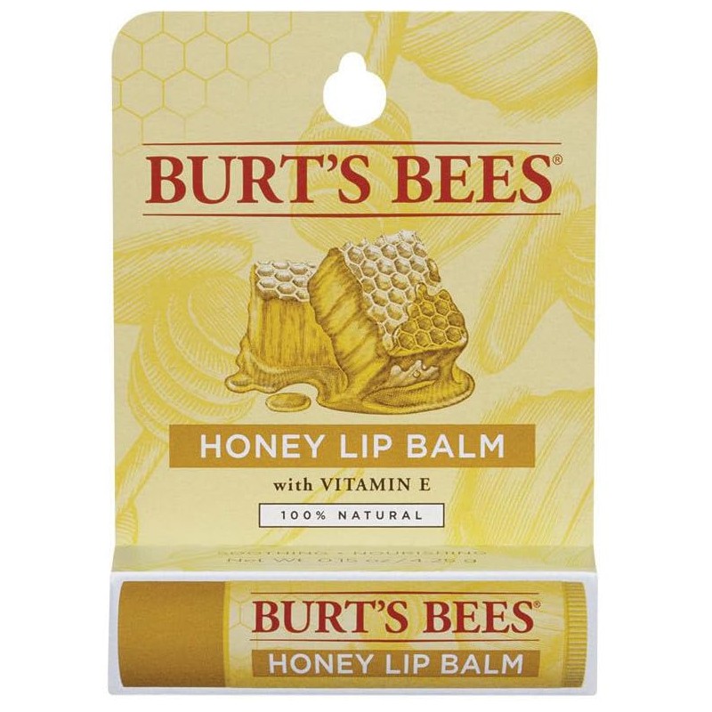 Burt's Bees Bálsamo labial, miel, 0.15 onzas, caja de ampollas