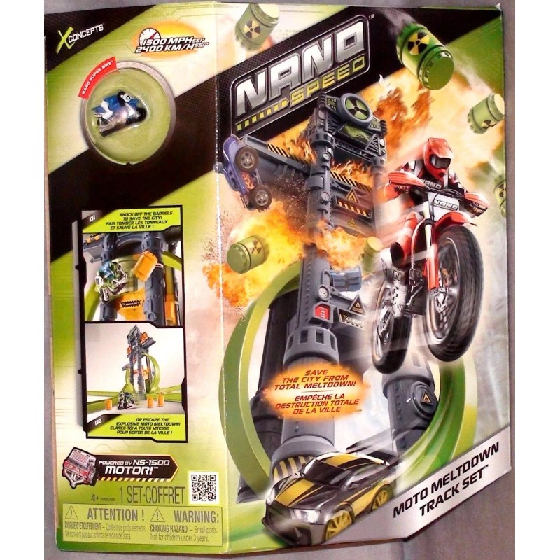 Spin Master NANO SPEED MOTO MELTDOWN BIKE-RACE-TRAC