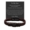 To My Son Bracelet From Mom Braided Leather Men's Bracelet