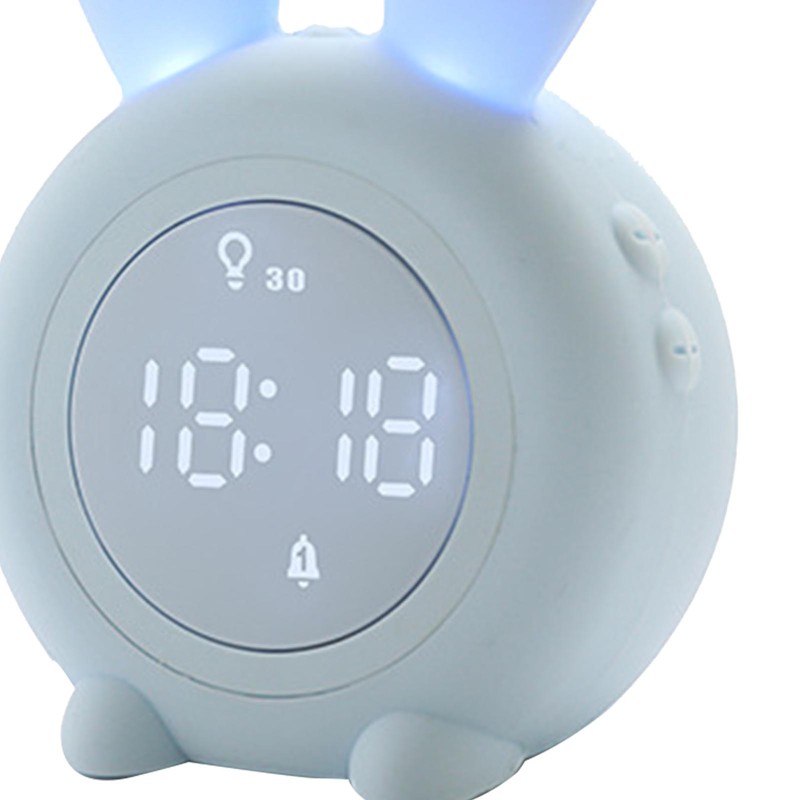 Digital Alarm Clock Cute Bunny Shape LED Night Light Luminous