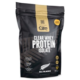 Healthspan Elite All Blacks Clear Whey Protein Isolate (750g) | Muscle Growth | 21g hydrolysed whey Protein Isolate per Serving | Amino Acid Complex with 5.3g BCAAs | Vegetarian (Orange & Mango)