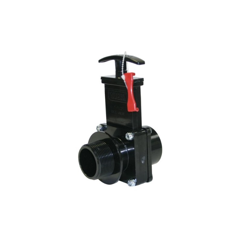 Valterra 7108X ABS Gate Valve, Black, 1-1/2" FPT x MPT,