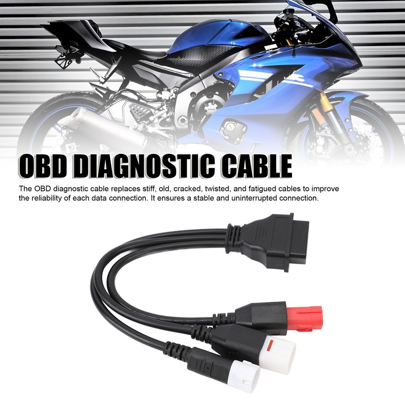 3 In 1 Motorcycle OBD Diagnostic Cable 16Pin to 3PIN