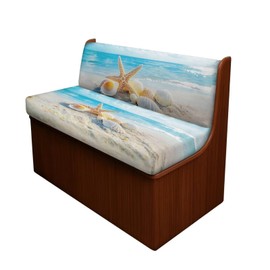 SUITOSELFY Blue Beach RV Seat Covers Dinette Booth Cushions Starfish and Shell Print Cushion Covers 2 Cushion Couch Cover for RV Sofa Stretchy RV Bench Seat Covers for Travel Trailer Couch Sofa