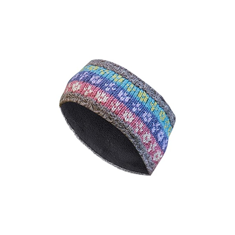 Pachamama Women Wool Ear Warmer Headband Fleece Lined Handknitted Pastel