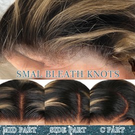 30 Inch Highlight Ombre Curly Lace Front Wig 200% Density Curly Highlighted Wig Human Hair 13x4 Hd Ombre Deep Wave Lace Front Wig Pre Plucked with Baby Hair 1b/27 Balayage Water Wave Wig for Women