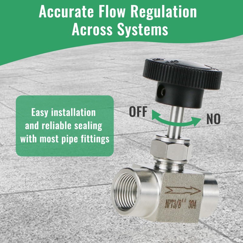 Angry Pony 3/8 Needle Valve, Stainless Steel 304 Needle Valve