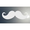 Applicable Pun Swirly Handlebar Mustache - Vinyl Hood Decal -