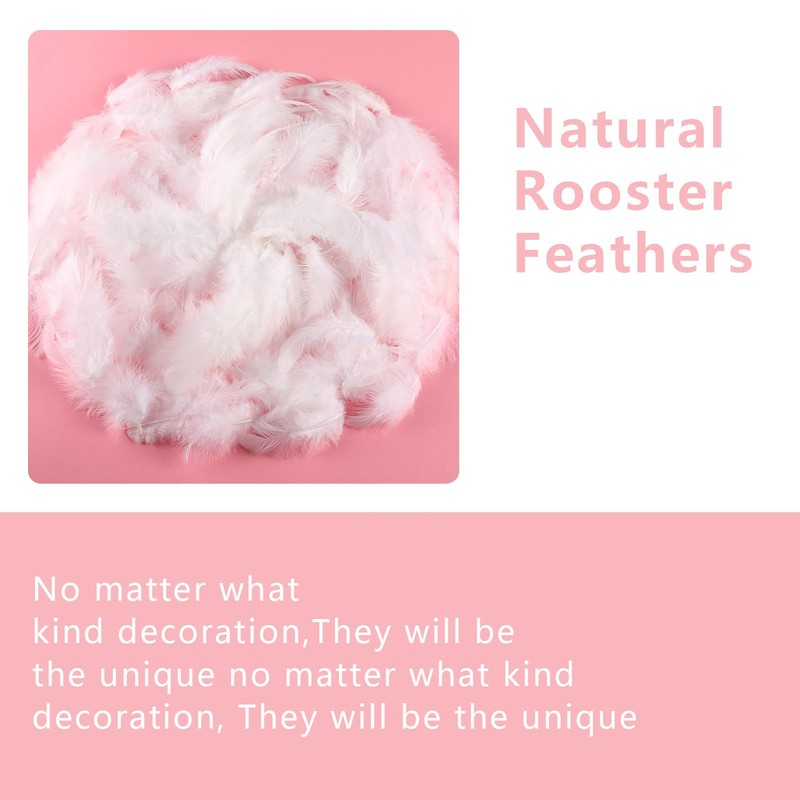 Siliget 150 Pcs White Feathers for Crafts, 5-8cm Feathers Bulk,